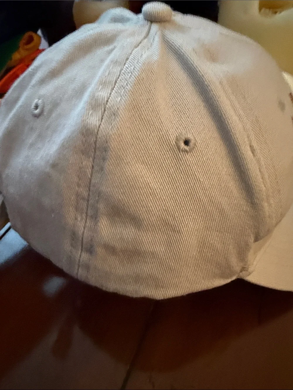 PCHS Embroidered Kids Baseball Cap - Cream with Gold & Red Logo